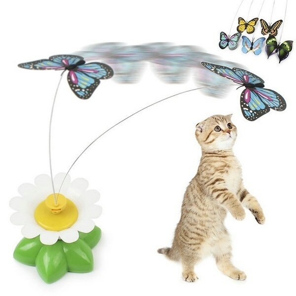 ֿ  Űư  ȸ  /    Ƽ ƿ ̾ 峭/Pet Kitten Electric Rotating Butterfly/Bird Flower Cat Teaser Steel Wire Toy